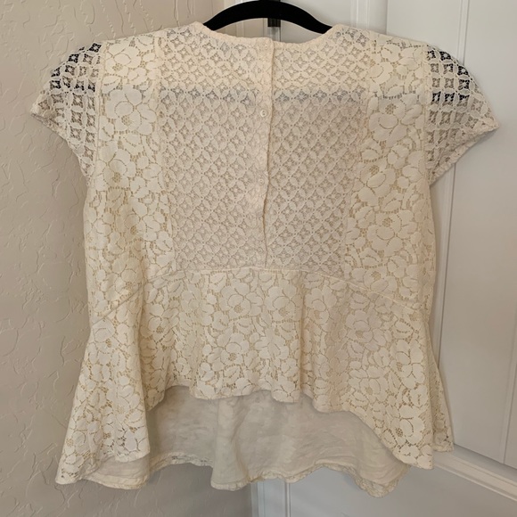 ❌SOLD❌ ZARA Lace Low-High Peplum Top - Picture 4 of 8